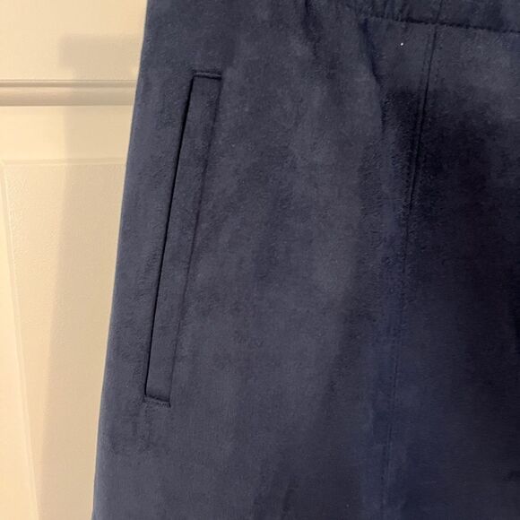 J. Jill Knee-Length Skirt in Brushed Suede - Navy Blue - Size M - Picture 2 of 7